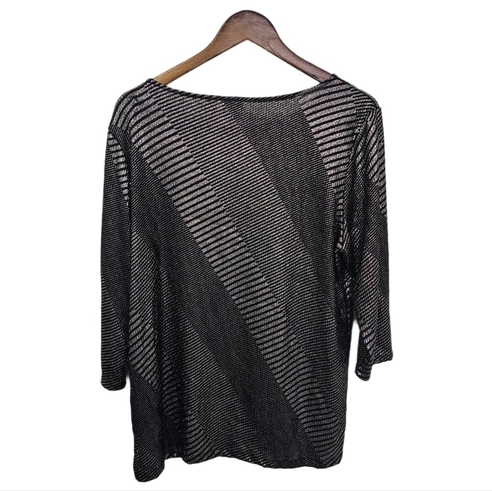 Chico's Longline metallic black 3/4 sleeve size large - Picture 8 of 10
